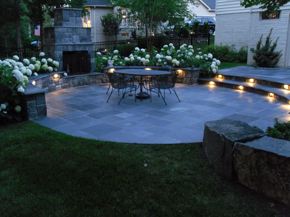 Lighted slate patio with fireplace - Ashburn, VA by Rock Water Farm - Photo 2