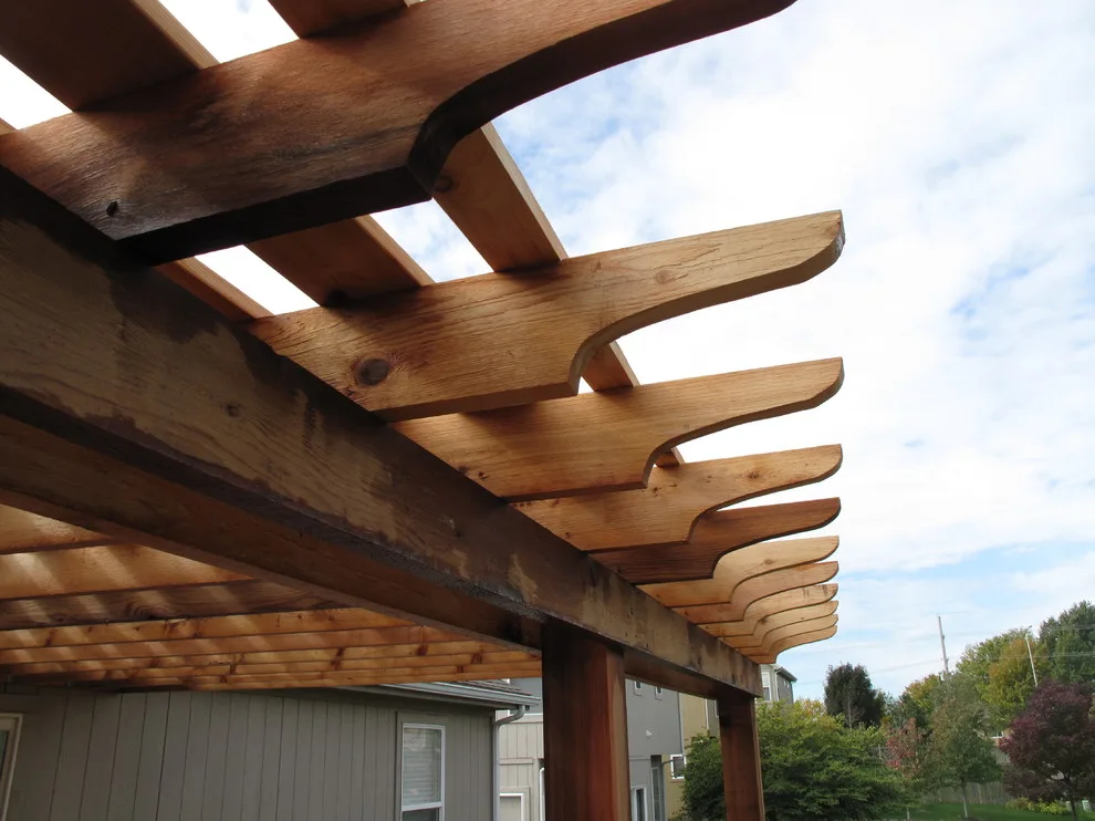 Cedar deck with pergola featuring arch knotty design by The Deck Pro - Photo 7