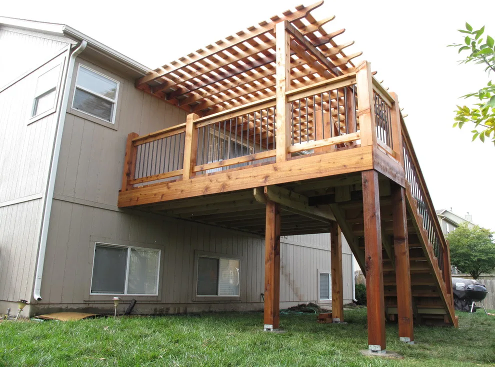 Cedar deck with pergola featuring arch knotty design by The Deck Pro - Photo 2