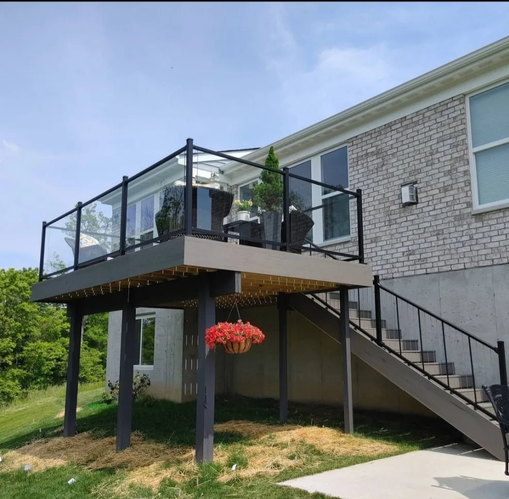 16x12 Composite Deck Featuring Custom Glass Railings by Jaguar Decks And Fences - Photo 3