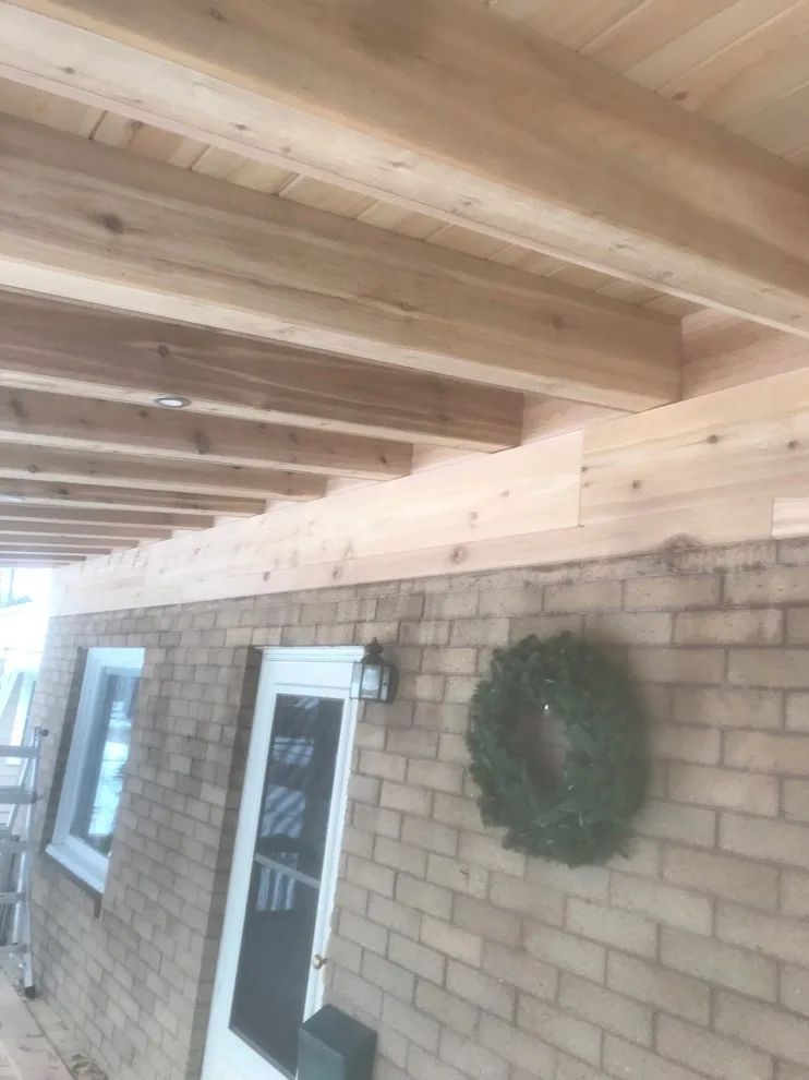 Cedar Trim Font Porch Extension by TECH FIVE Design & Build LLC - Photo 4