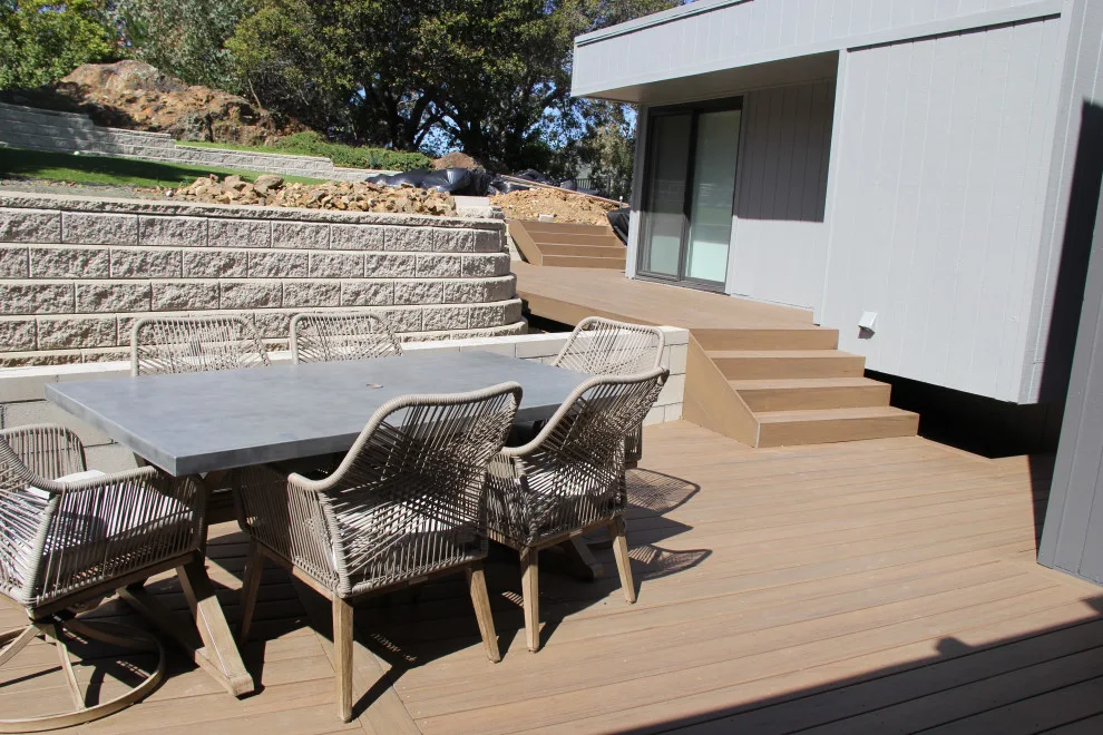 Dual-tier deck with a retaining wall by Arroyo Grande Deck And Fence - Photo 6