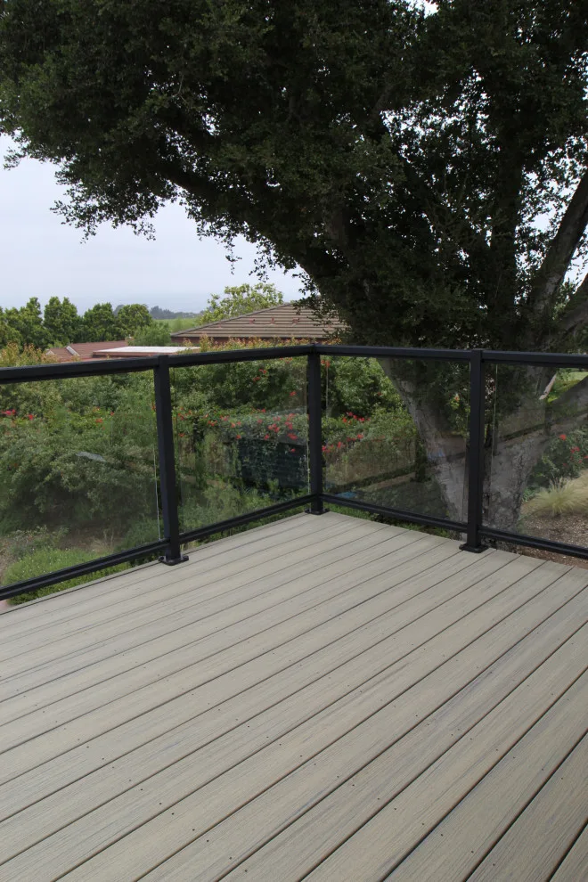 Effortless Composite Deck with Black-Framed Glass Railing by Arroyo Grande Deck And Fence - Photo 5