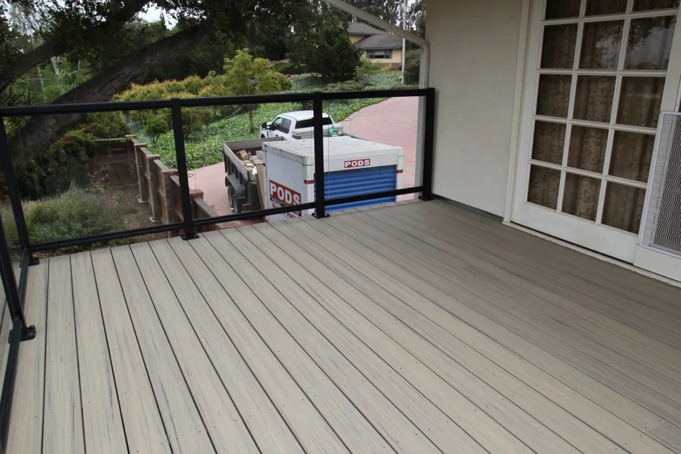 Effortless Composite Deck with Black-Framed Glass Railing by Arroyo Grande Deck And Fence - Photo 11