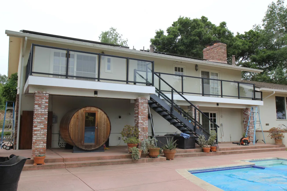 Effortless Composite Deck with Black-Framed Glass Railing by Arroyo Grande Deck And Fence - Photo 8