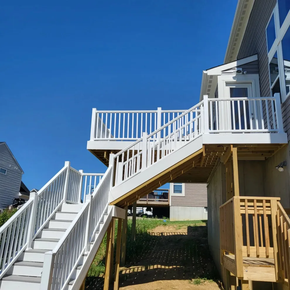 20x12 Composite Deck with Custom Two-Tier Steps and White Fascia Wrap by Jaguar Decks And Fences - Photo 3