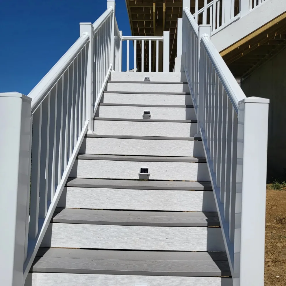 20x12 Composite Deck with Custom Two-Tier Steps and White Fascia Wrap by Jaguar Decks And Fences - Photo 2