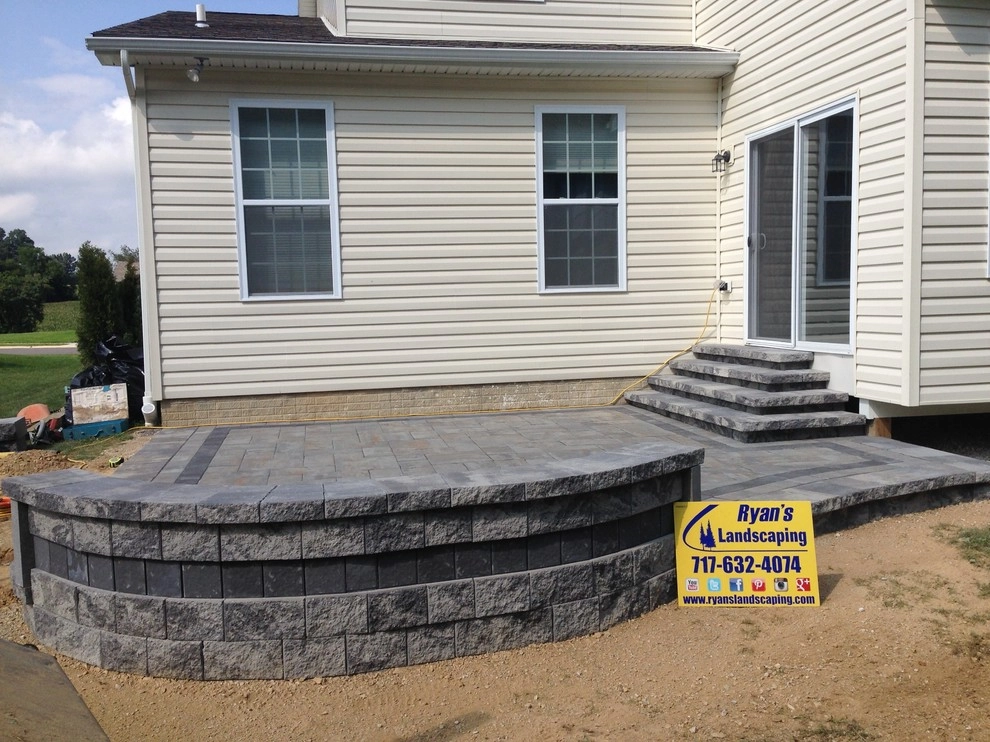 Backyard Nicolock Paver Patio Hardscape in Hanover by Ryan's Landscaping Hanover, Pa Patios & Walls - Photo 4