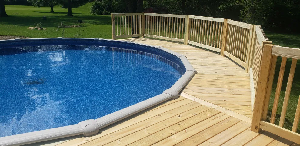36x10 White Pine Surround Deck for Pool by Jaguar Decks And Fences - Photo 3