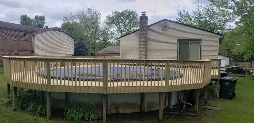 36x10 White Pine Surround Deck for Pool by Jaguar Decks And Fences - Photo 2