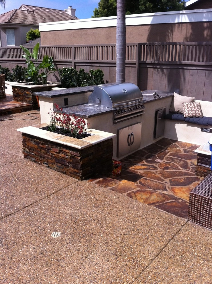 Pool Deck Remodel - Custom concrete, bbq and depressed fire pit by San Diego Landscape Solutions Inc - Photo 40