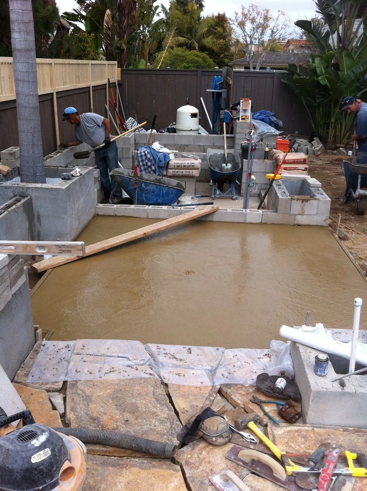 Pool Deck Remodel - Custom concrete, bbq and depressed fire pit by San Diego Landscape Solutions Inc - Photo 41