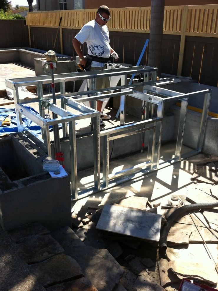 Pool Deck Remodel - Custom concrete, bbq and depressed fire pit by San Diego Landscape Solutions Inc - Photo 55