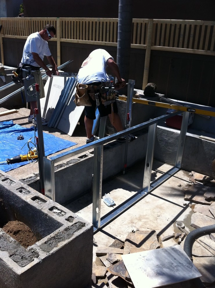 Pool Deck Remodel - Custom concrete, bbq and depressed fire pit by San Diego Landscape Solutions Inc - Photo 24