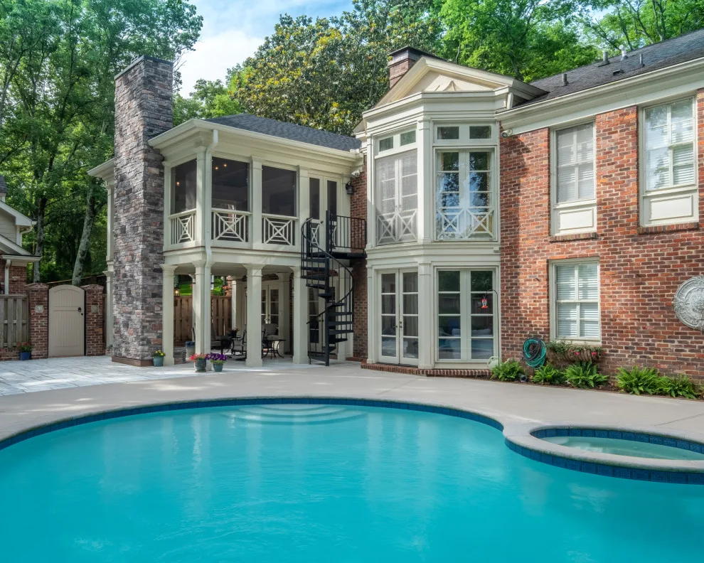 A Two-Level Patio by the Swimming Pool by The Porch Company - Photo 8