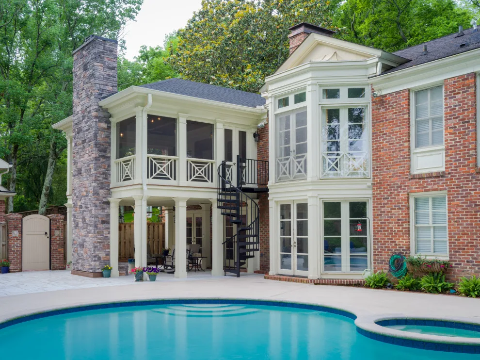 A Two-Level Patio by the Swimming Pool by The Porch Company - Photo 11
