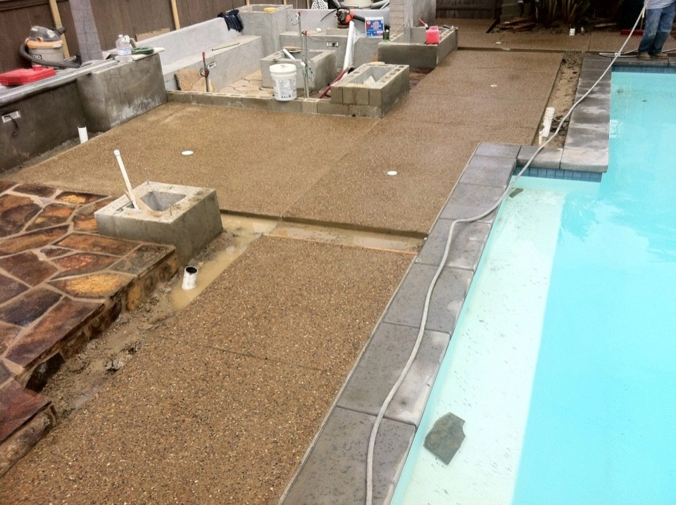 Pool Deck Remodel - Custom concrete, bbq and depressed fire pit by San Diego Landscape Solutions Inc - Photo 9