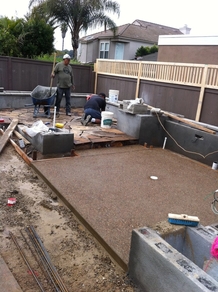 Pool Deck Remodel - Custom concrete, bbq and depressed fire pit by San Diego Landscape Solutions Inc - Photo 12