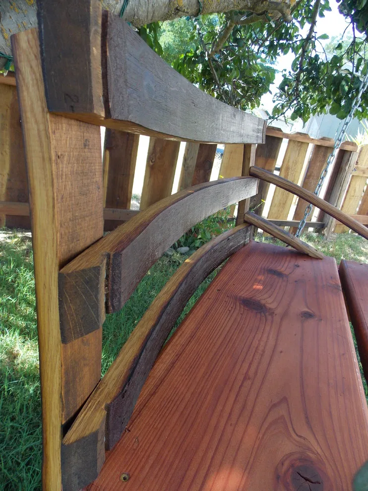 Redwood and Oak Swing for the Backyard in Modesto, CA by Diamond K Woodworks LLC - Photo 3