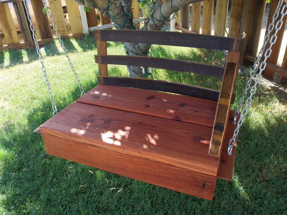 Redwood and Oak Swing for the Backyard in Modesto, CA by Diamond K Woodworks LLC - Photo 4