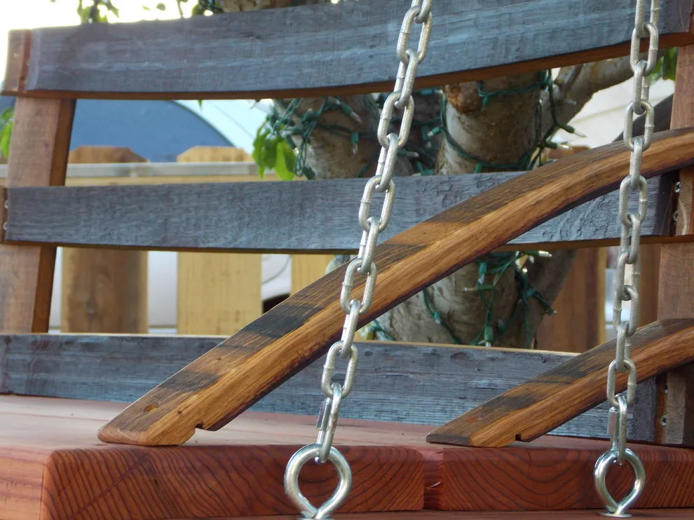 Redwood and Oak Swing for the Backyard in Modesto, CA by Diamond K Woodworks LLC - Photo 5