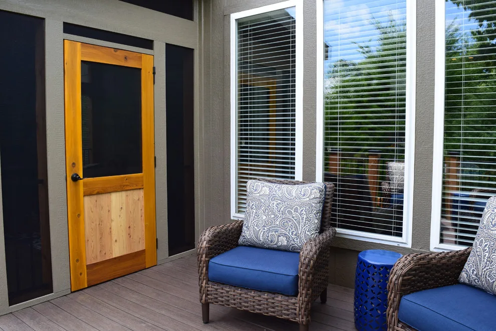 Elegant Contemporary Screened Porch and Deck by Alexander Decks - Photo 11