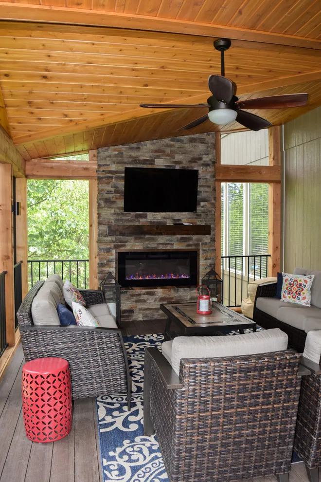 Elegant Contemporary Screened Porch and Deck by Alexander Decks - Photo 8