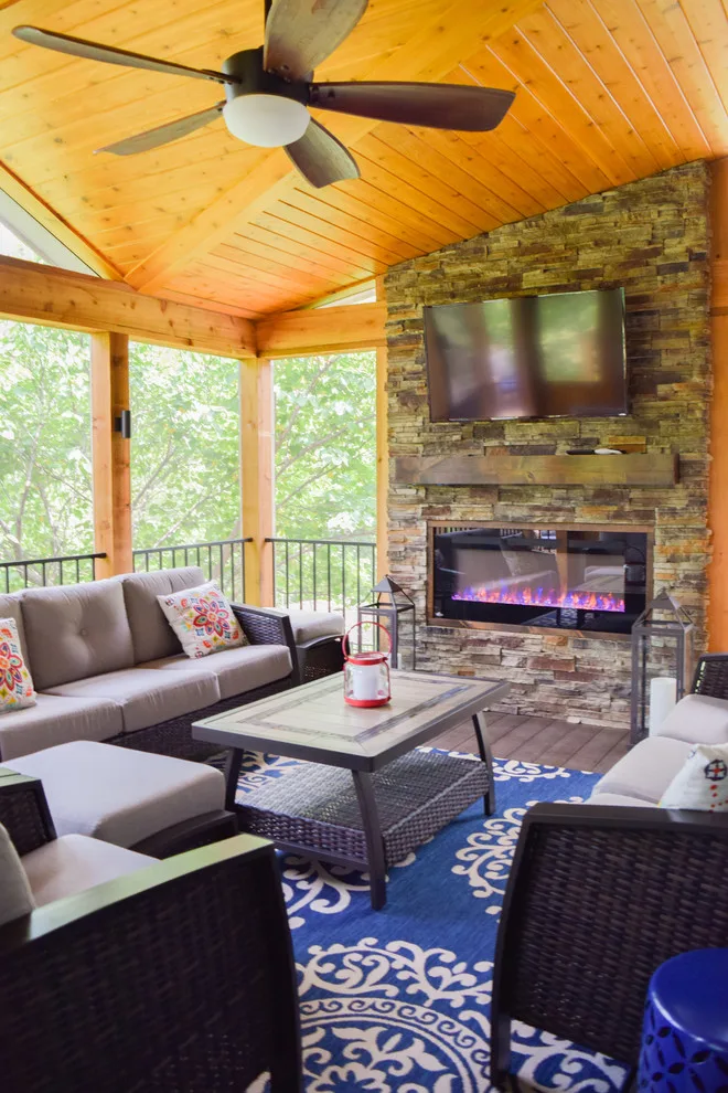Elegant Contemporary Screened Porch and Deck by Alexander Decks - Photo 9