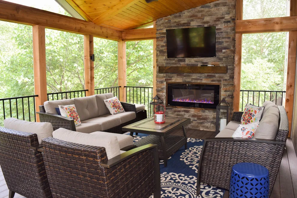 Elegant Contemporary Screened Porch and Deck by Alexander Decks - Photo 12