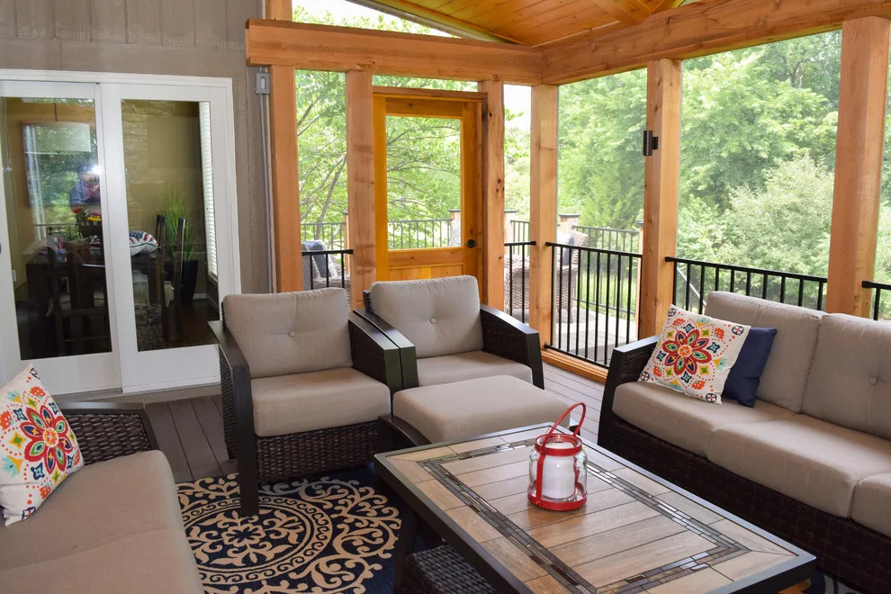 Elegant Contemporary Screened Porch and Deck by Alexander Decks - Photo 3