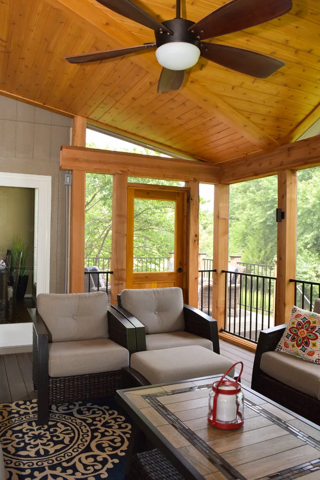 Elegant Contemporary Screened Porch and Deck by Alexander Decks - Photo 20