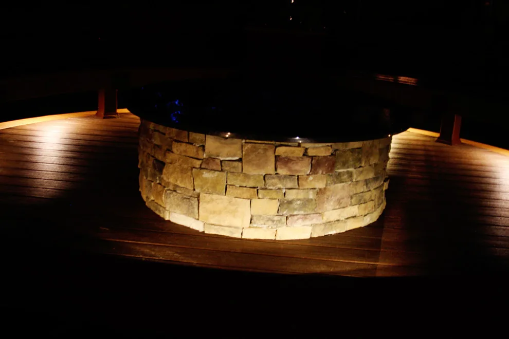 Screened Gazebo with Circular Fire Pit Deck by Miles Deck Construction - Photo 2