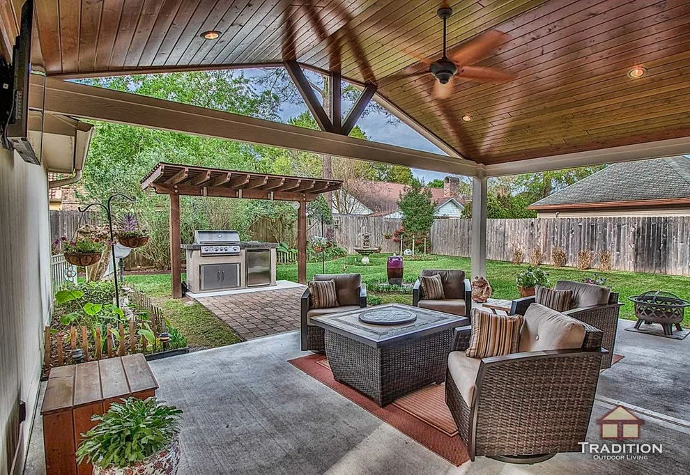 Porte-Cochere Covered Patio in Katy, TX by Tradition Outdoor Living - Photo 11