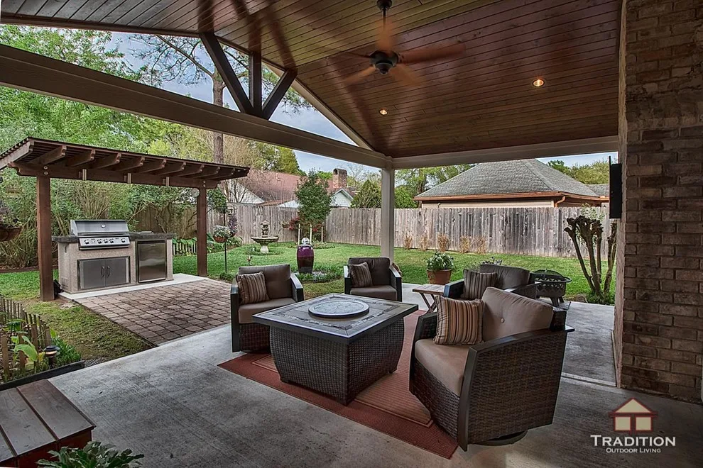 Porte-Cochere Covered Patio in Katy, TX by Tradition Outdoor Living - Photo 10