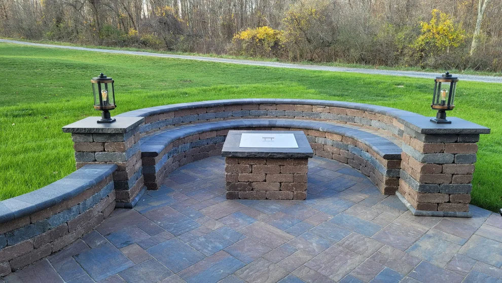 Curved Patio Fire Pit with Integrated Bench Seating by SelectDecks - Photo 3