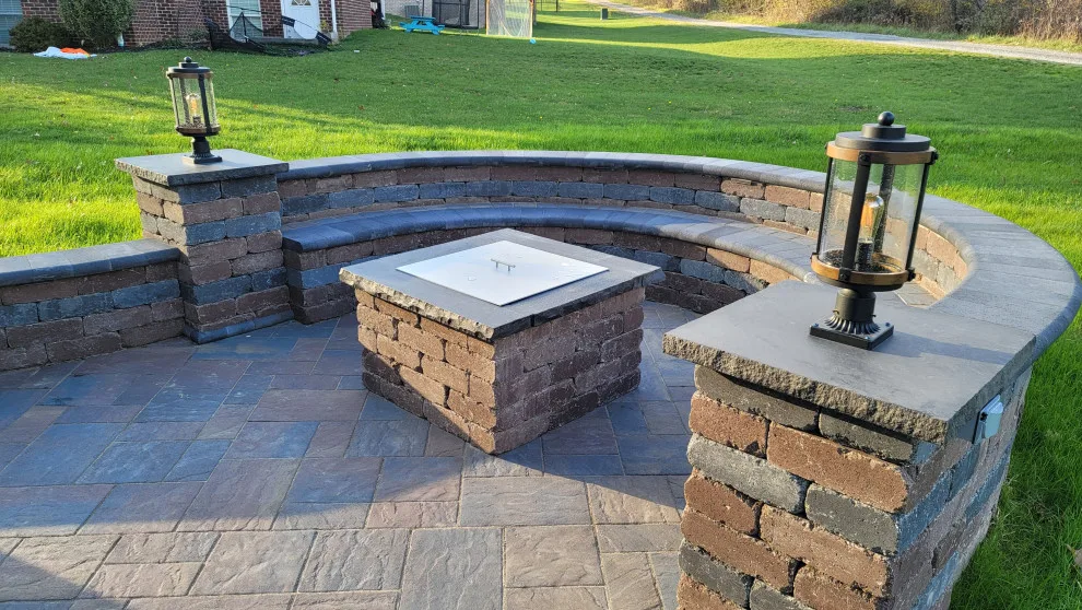 Curved Patio Fire Pit with Integrated Bench Seating by SelectDecks - Photo 4