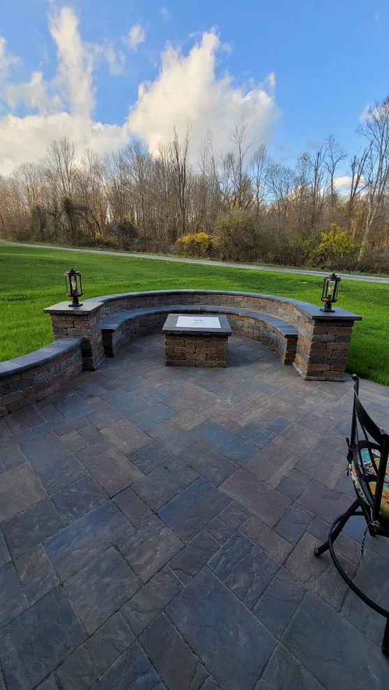 Curved Patio Fire Pit with Integrated Bench Seating by SelectDecks - Photo 2