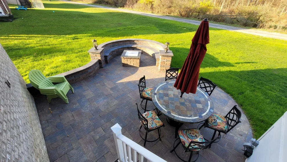 Curved Patio Fire Pit with Integrated Bench Seating by SelectDecks - Photo 5