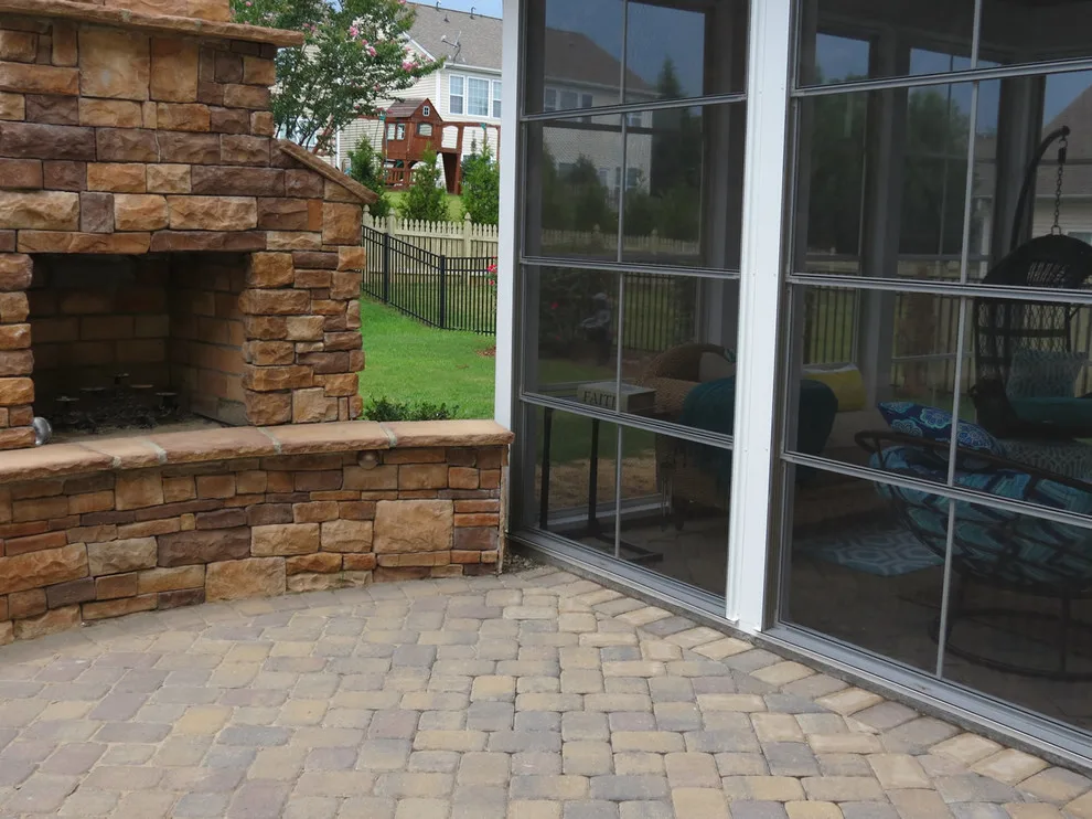 Patio and Deck with Fireplace by Deckscapes Inc - Photo 9