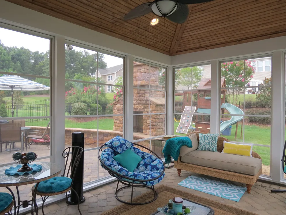 Patio and Deck with Fireplace by Deckscapes Inc - Photo 8