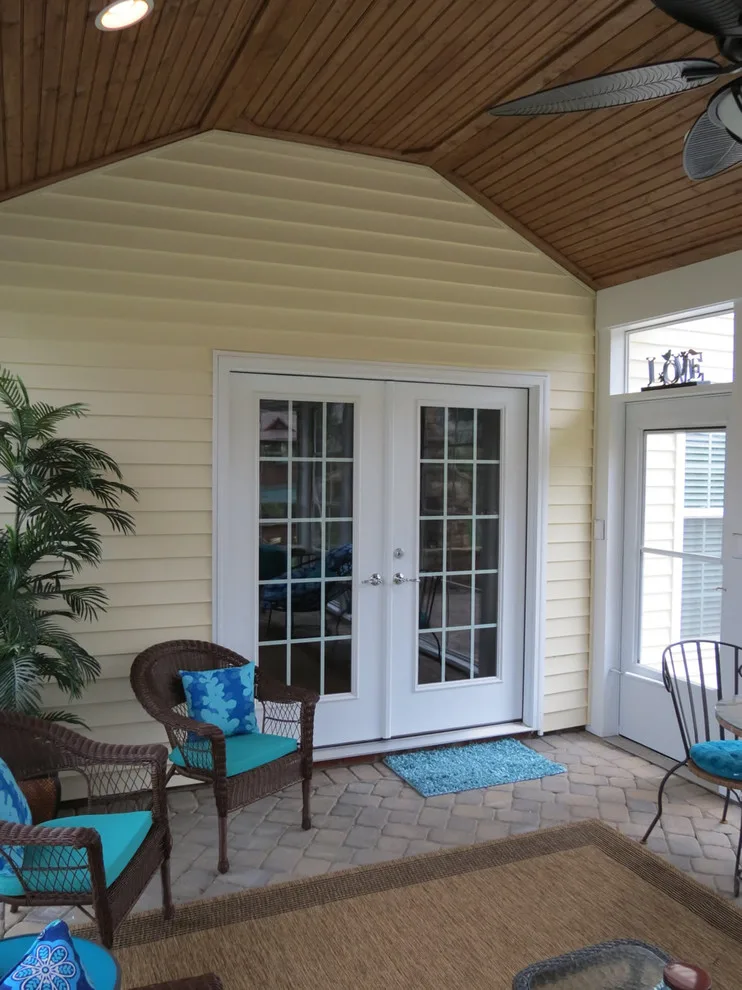 Patio and Deck with Fireplace by Deckscapes Inc - Photo 6
