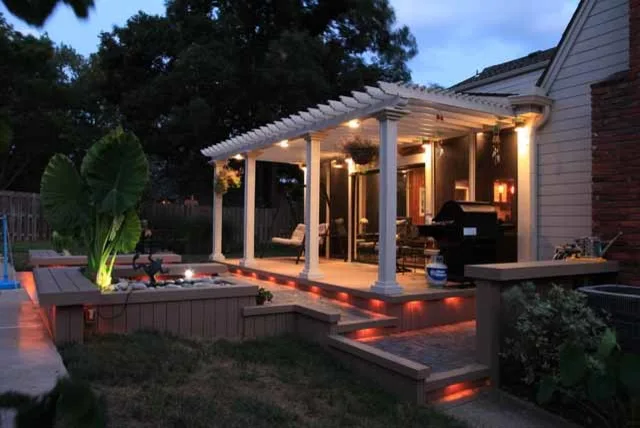 Classic White Pergola and Deck Illumination by Decks By Dan KC - Photo 5