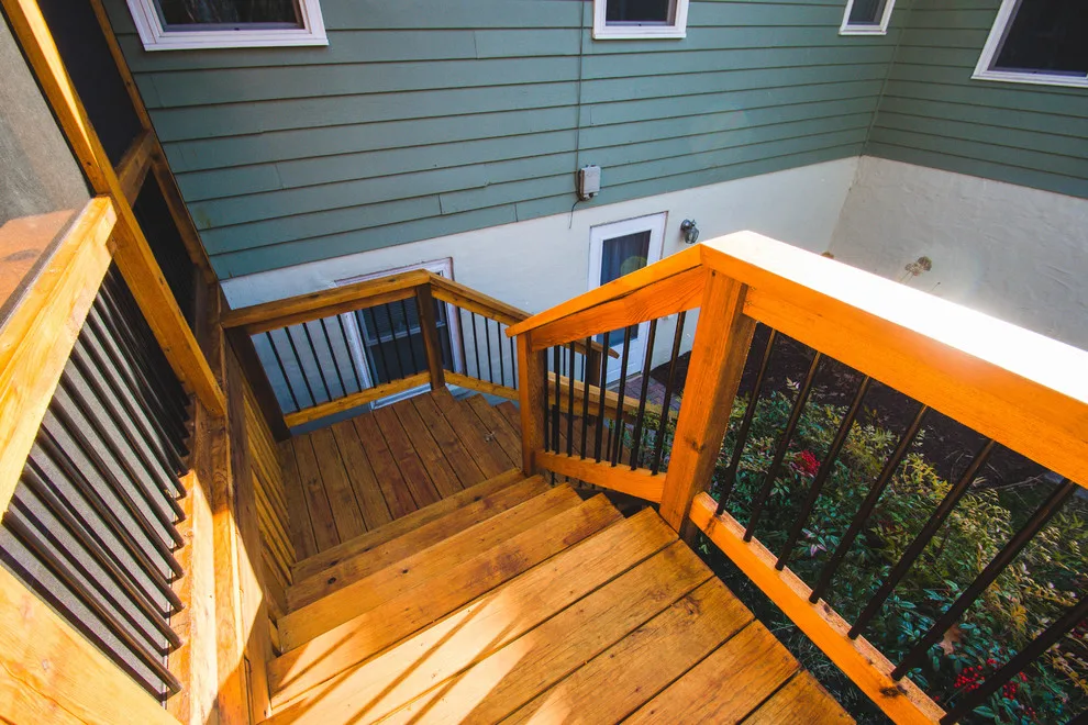 Englewood Cedar screened room with visible beams by Smoky Mountain Deck Builders - Photo 3
