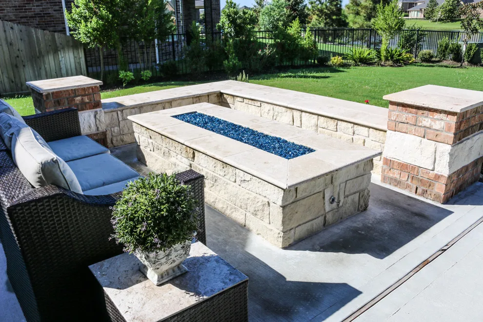 Patio Entertainment with Fire Element: Fulshear, TX by Tradition Outdoor Living - Photo 5
