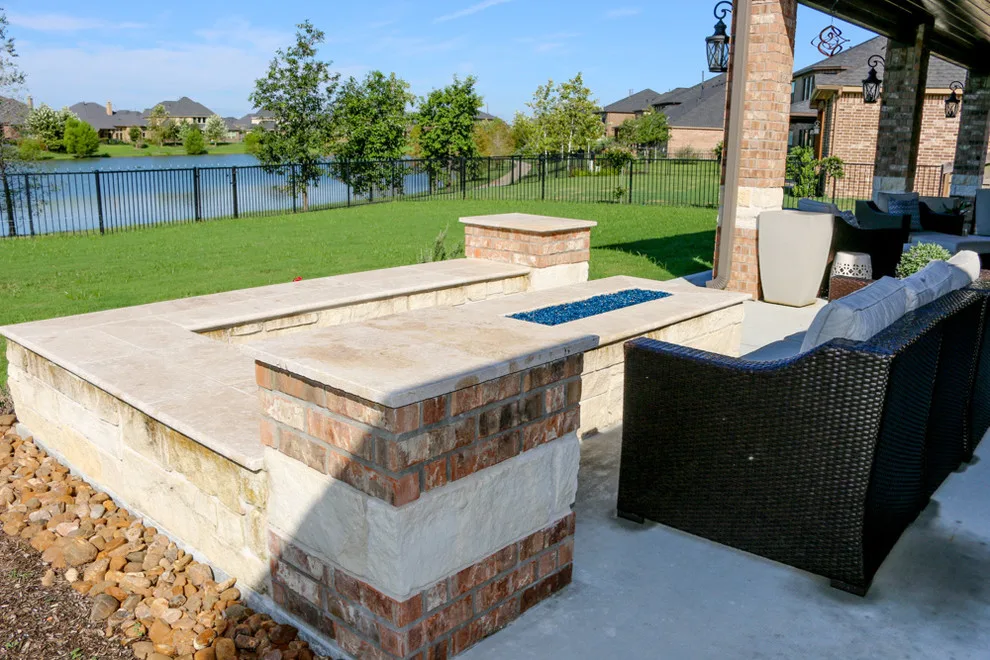 Patio Entertainment with Fire Element: Fulshear, TX by Tradition Outdoor Living - Photo 2