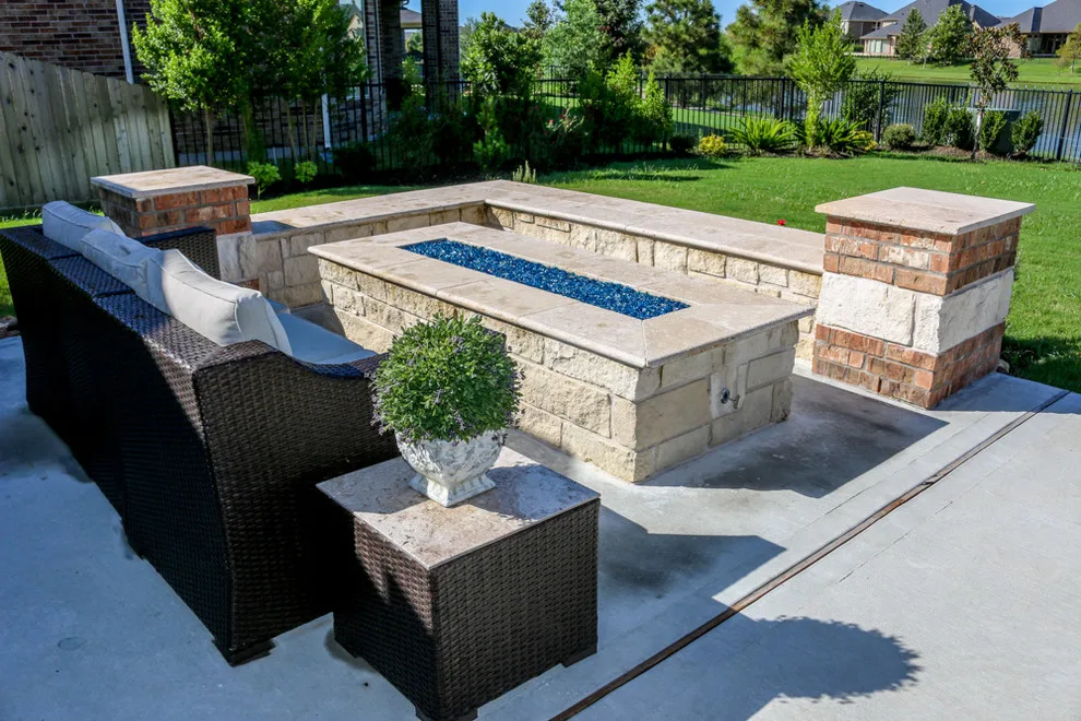 Patio Entertainment with Fire Element: Fulshear, TX by Tradition Outdoor Living - Photo 7