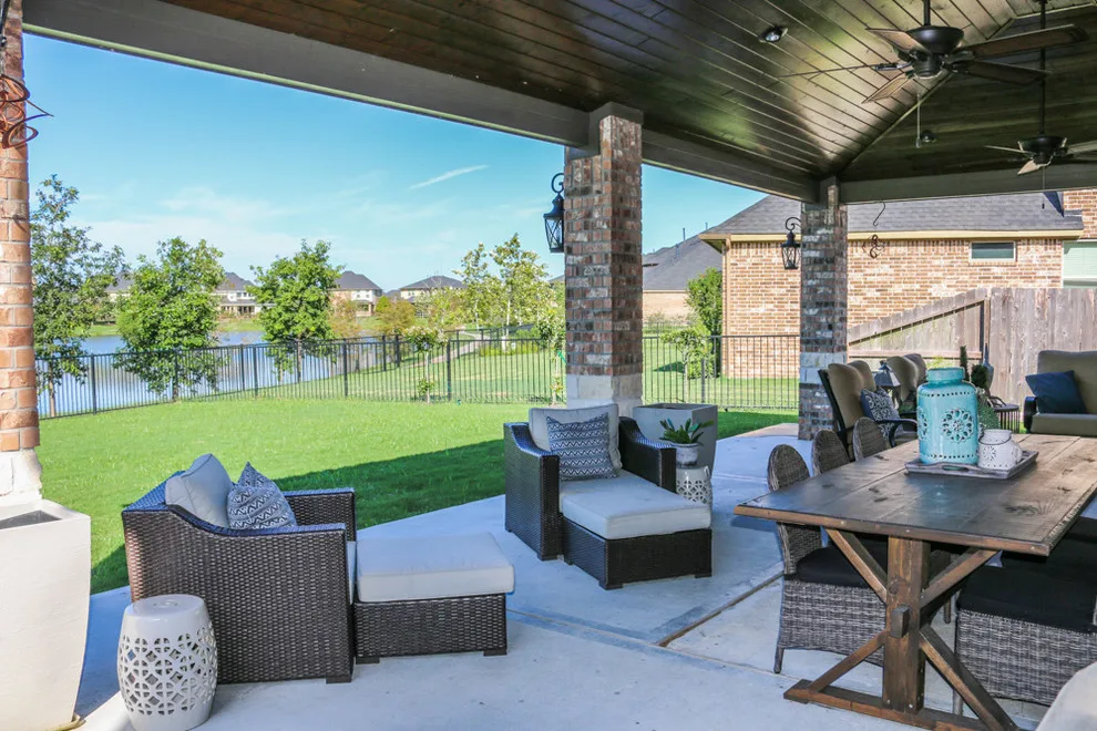Patio Entertainment with Fire Element: Fulshear, TX by Tradition Outdoor Living - Photo 13