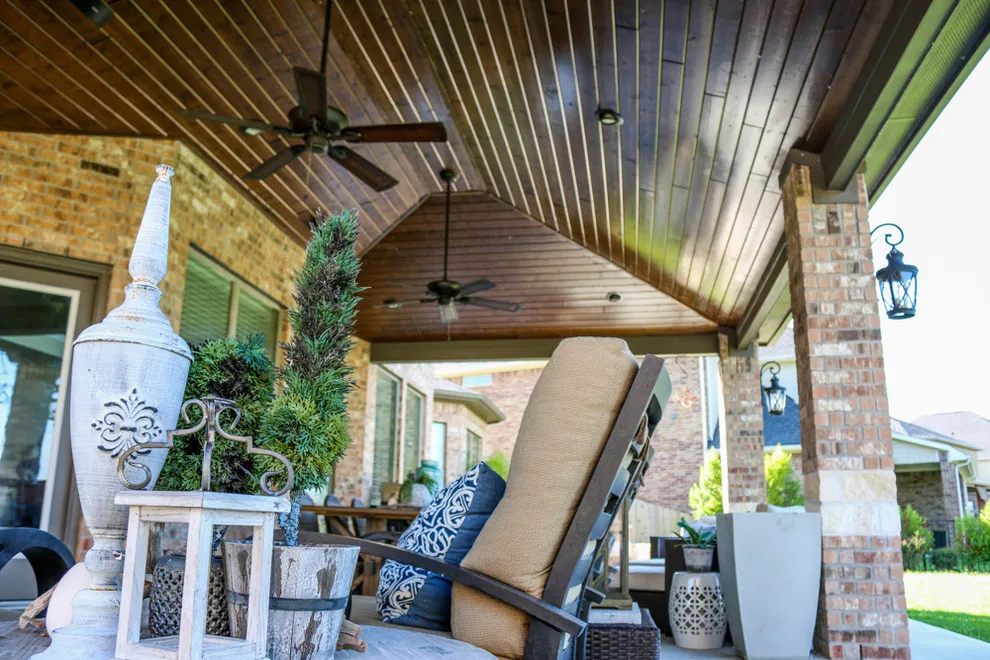 Patio Entertainment with Fire Element: Fulshear, TX by Tradition Outdoor Living - Photo 3