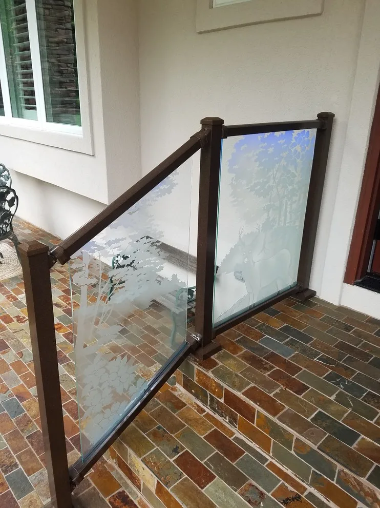 Engraved Glass Railing by Smoky Mountain Deck Builders - Photo 3