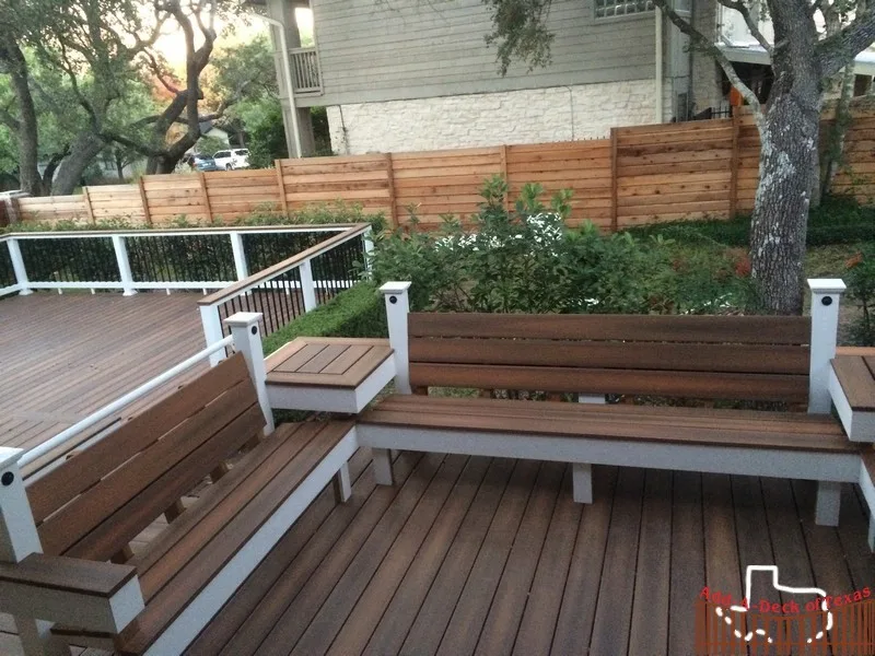 Fiberon Ipe Composite Decking and Benches with PVC Railing and LED Lighting by Austin Add-A-Deck - Photo 3